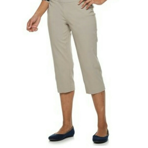 Express Pants - EXPRESS Editor Khaki Capri Pants Preppy Straight 6